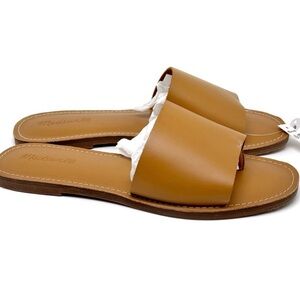 Madewell the Boardwalk Camel Leather Slide Sandals